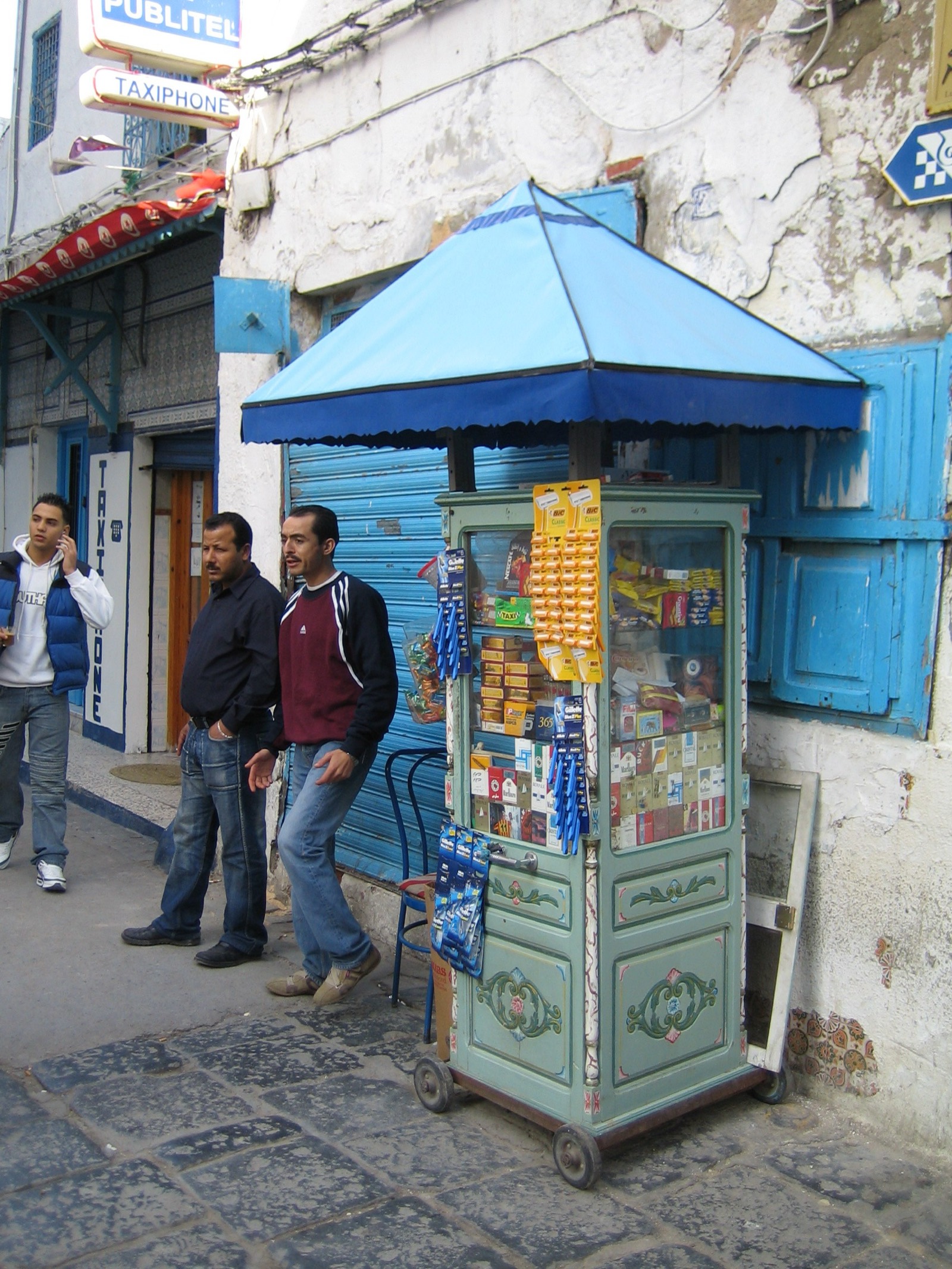 A small kiosk stall in the Tunis Medina