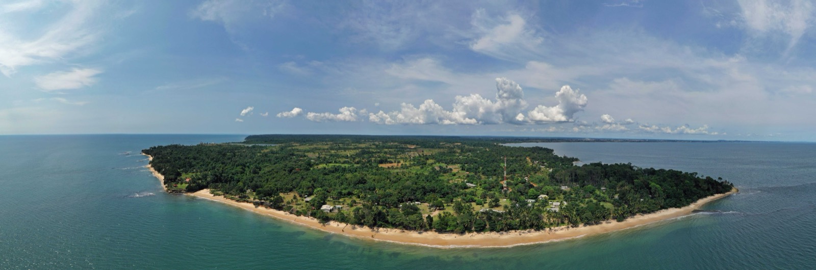 Aerial view of the cape at the Libreville estuary